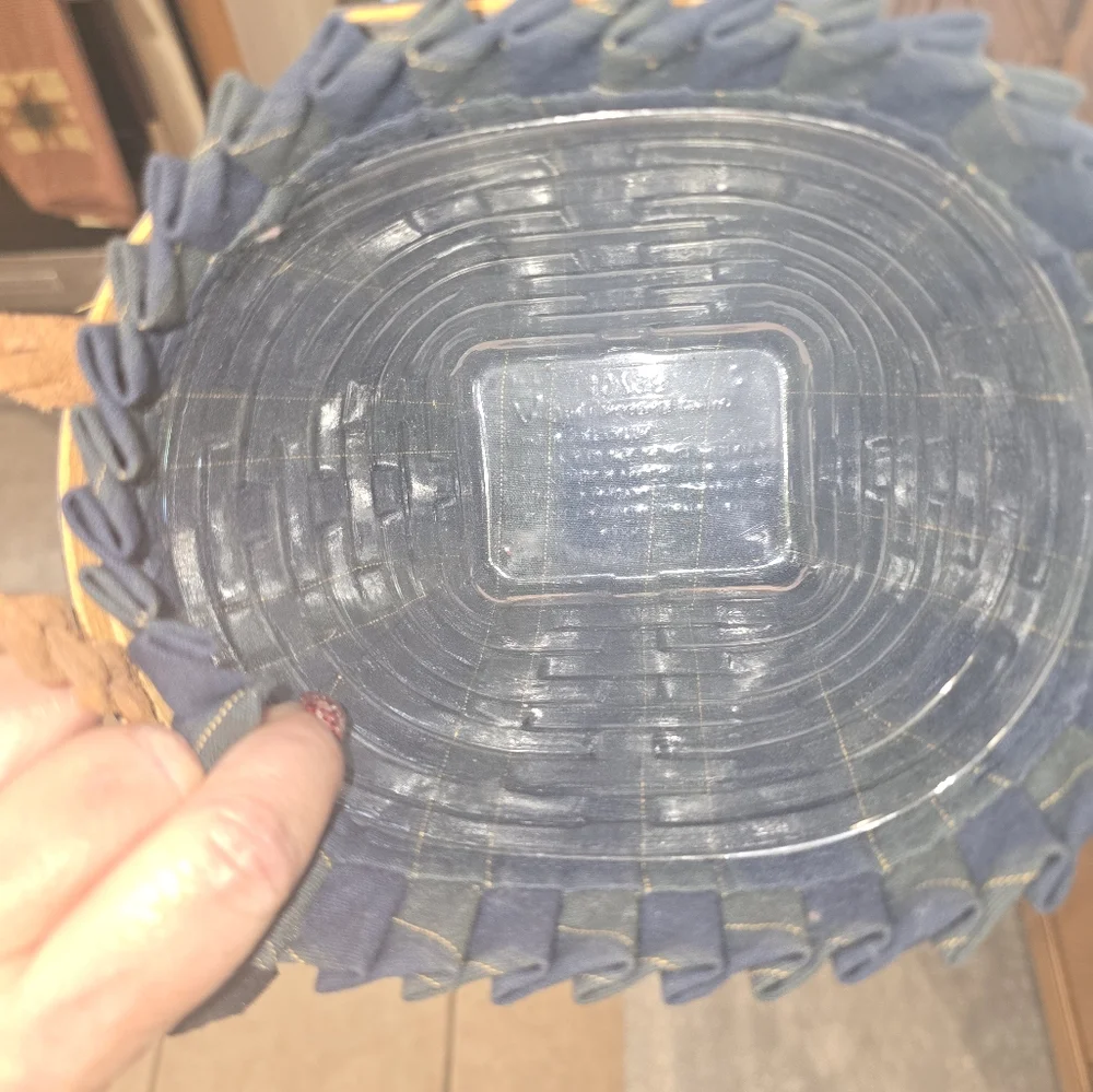 Longaberger Basket with Blue and Tan Weave